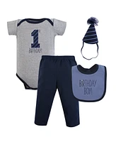 Hudson Baby Girls Birthday Boxed Giftset, Black Pink, 12-18 Months