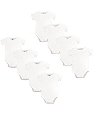 Touched by Nature Baby Boys Cotton Bodysuits 8pk, White, 18-24 Months