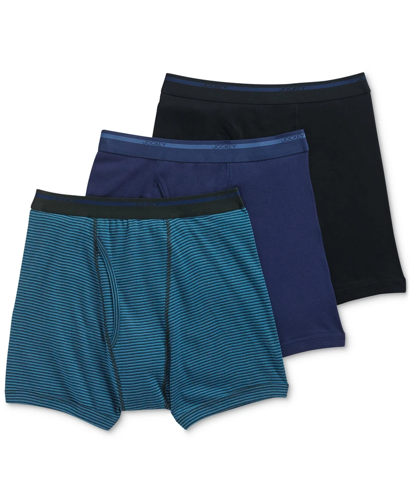 Jockey Men's Classic 3 Pack Cotton Boxer Briefs