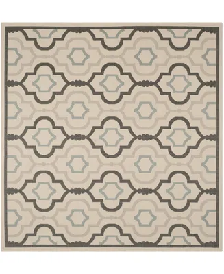 Safavieh Courtyard CY7938 Beige and Black 7'10" x 7'10" Square Outdoor Area Rug