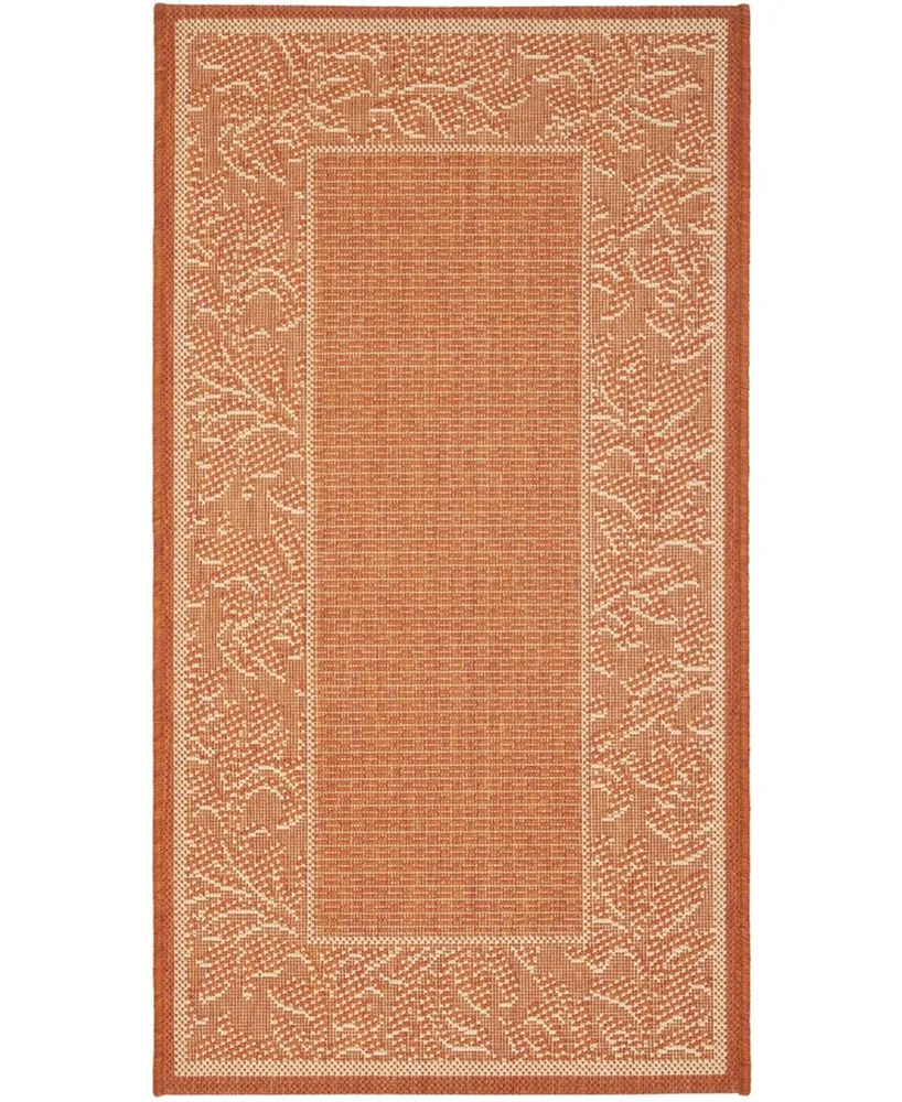 Safavieh Courtyard CY2666 Terracotta and Natural 2'7" x 5' Sisal Weave Outdoor Area Rug