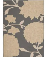 Safavieh Courtyard CY7321 Anthracite and Beige 4' x 5'7" Sisal Weave Outdoor Area Rug