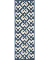 Safavieh Courtyard CY6915 Navy and Beige 2'3" x 10' Sisal Weave Runner Outdoor Area Rug