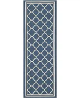 Safavieh Courtyard CY6918 Navy and Beige 2'3" x 10' Sisal Weave Runner Outdoor Area Rug