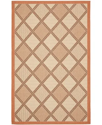 Safavieh Courtyard CY7570 Cream and Terracotta 4' x 5'7" Outdoor Area Rug