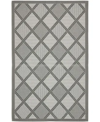 Safavieh Courtyard CY7570 Light Gray and Anthracite 4' x 5'7" Sisal Weave Outdoor Area Rug