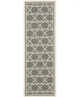 Safavieh Courtyard CY6916 Anthracite and Beige 2'3" x 10' Runner Outdoor Area Rug