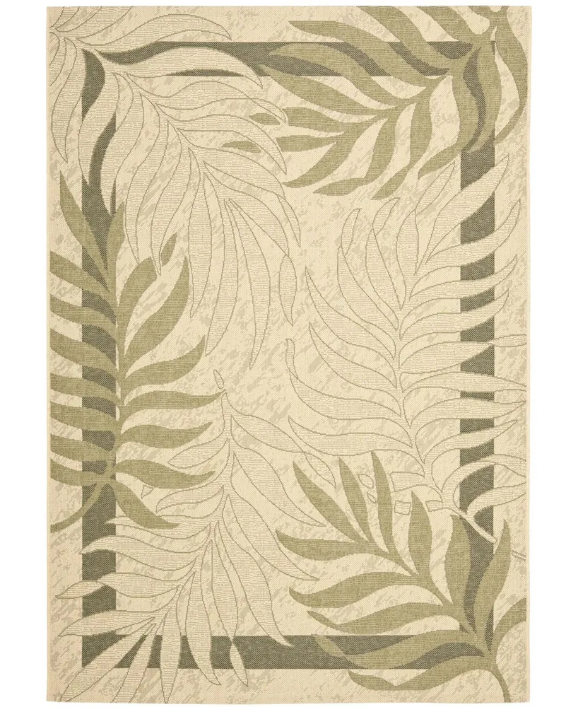 Safavieh Courtyard CY7836 Cream and Green 5'3" x 7'7" Outdoor Area Rug