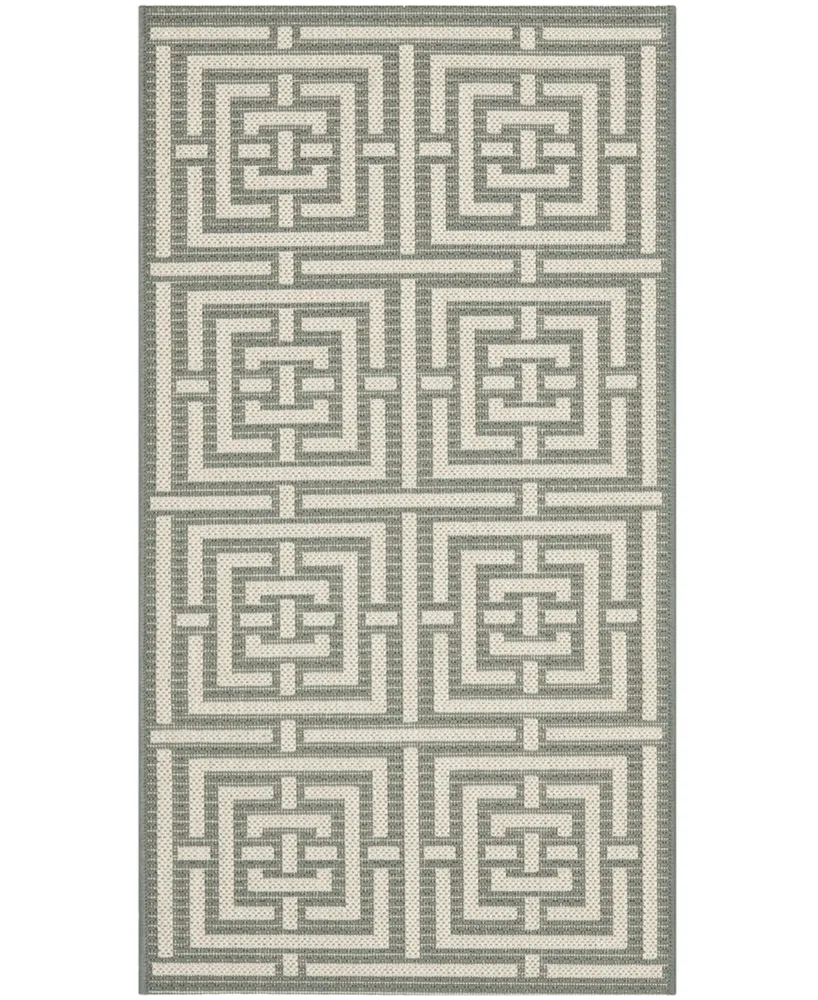 Safavieh Courtyard CY6937 Gray and Cream 2' x 3'7" Sisal Weave Outdoor Area Rug