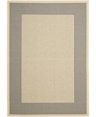 Safavieh Courtyard CY7987 Gray and Cream 6'7" x 9'6" Sisal Weave Outdoor Area Rug