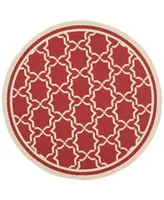 Safavieh Courtyard CY6916 Red and Bone 6'7" x 6'7" Round Outdoor Area Rug