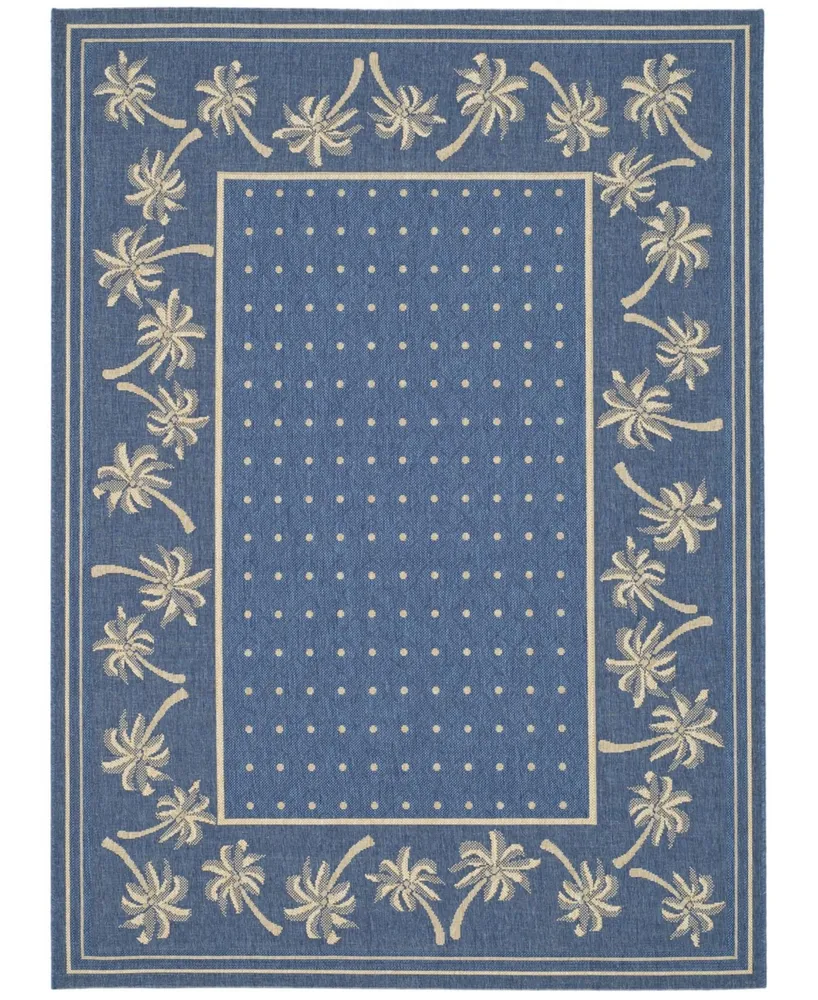 Safavieh Courtyard CY5148 Blue and Ivory 2'7" x 5' Outdoor Area Rug