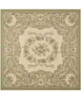 Safavieh Courtyard CY7208 Cream and Green 6'7" x 6'7" Sisal Weave Square Outdoor Area Rug