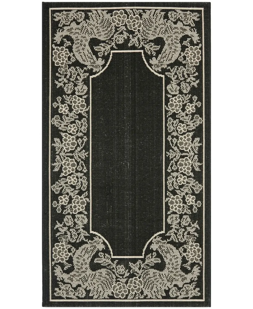 Safavieh Courtyard CY3305 Black and Sand 2' x 3'7" Sisal Weave Outdoor Area Rug