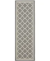 Safavieh Courtyard CY6918 Anthracite and Beige 2'3" x 12' Sisal Weave Runner Outdoor Area Rug