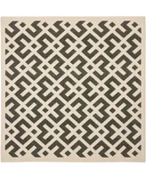 Safavieh Courtyard CY6915 Black and Beige 7'10" x 7'10" Sisal Weave Square Outdoor Area Rug