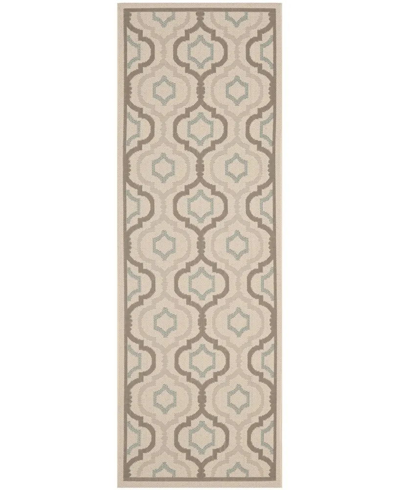 Safavieh Courtyard CY7938 Beige and Dark Beige 2'3" x 10' Runner Outdoor Area Rug