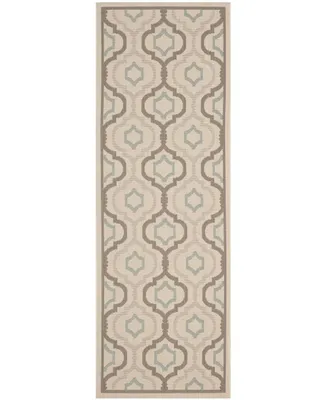 Safavieh Courtyard CY7938 Beige and Dark Beige 2'3" x 10' Runner Outdoor Area Rug