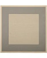 Safavieh Courtyard CY7987 Gray and Cream 7'10" x 7'10" Sisal Weave Square Outdoor Area Rug