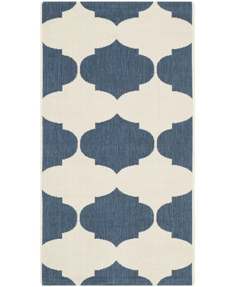 Safavieh Courtyard CY6162 Beige and Navy 2' x 3'7" Outdoor Area Rug