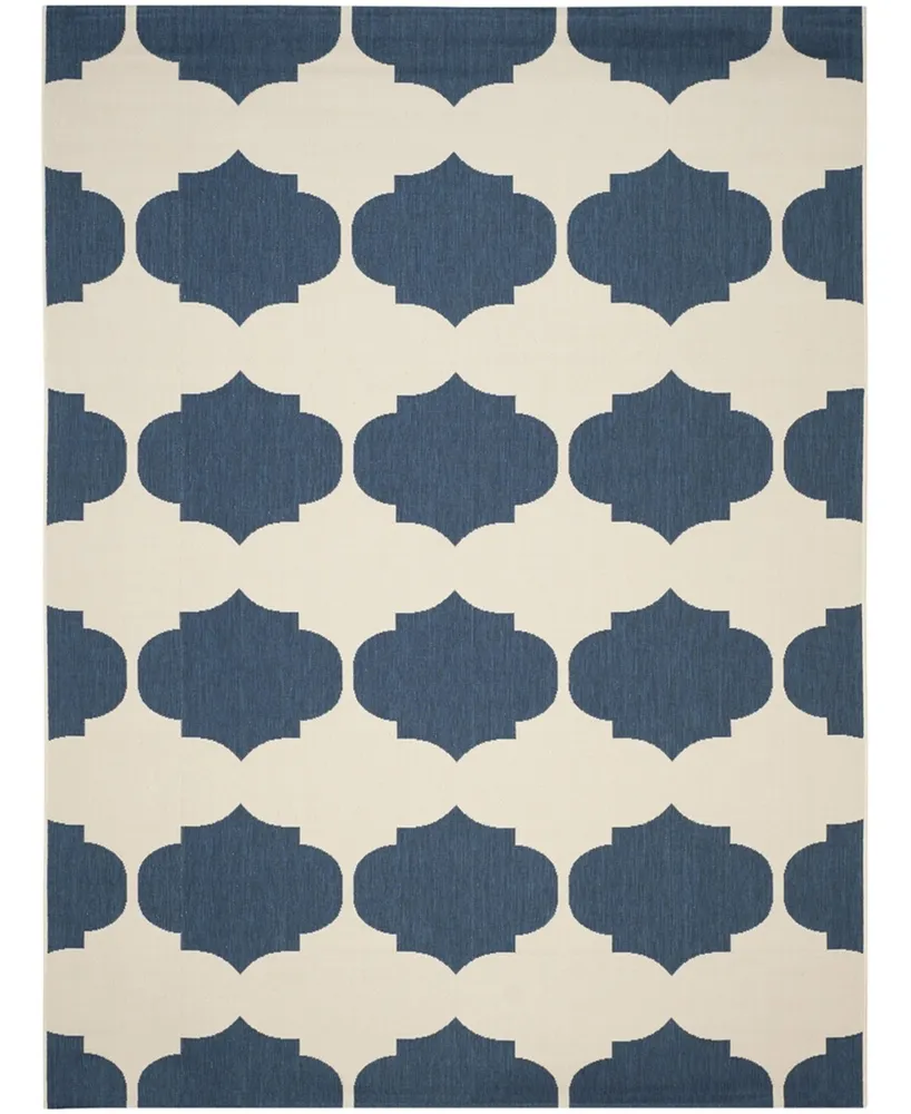 Safavieh Courtyard CY6162 Beige and Navy 9' x 12' Outdoor Area Rug