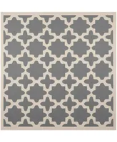 Safavieh Courtyard CY6913 Anthracite and Beige 7'10" x 7'10" Sisal Weave Square Outdoor Area Rug