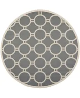 Safavieh Courtyard CY6924 Anthracite and Beige 7'10" x 7'10" Sisal Weave Round Outdoor Area Rug