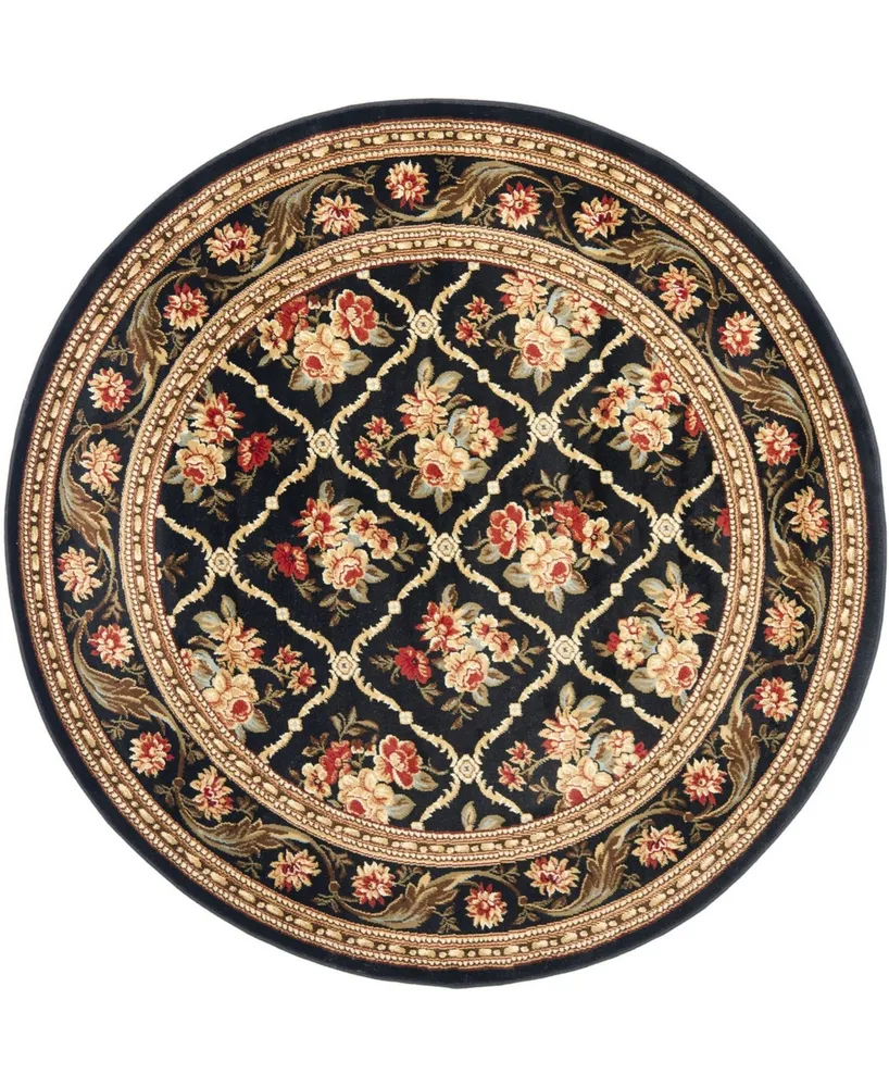 Safavieh Lyndhurst LNH556 Black 5'3" x 5'3" Round Area Rug