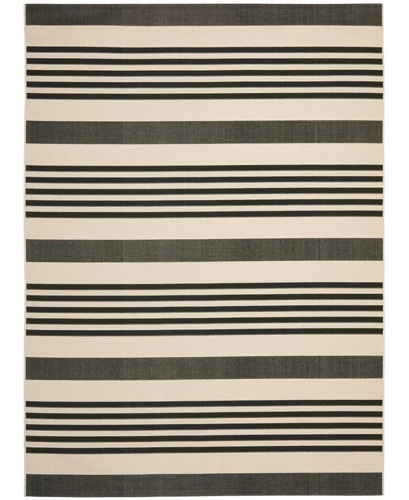 Safavieh Courtyard CY6062 Black and Bone 8' x 11' Sisal Weave Outdoor Area Rug