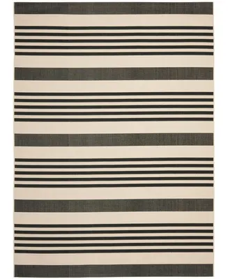 Safavieh Courtyard CY6062 Black and Bone 8' x 11' Sisal Weave Outdoor Area Rug