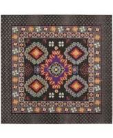 Safavieh Monaco MNC240 Brown and Multi 6'7" x 6'7" Square Area Rug