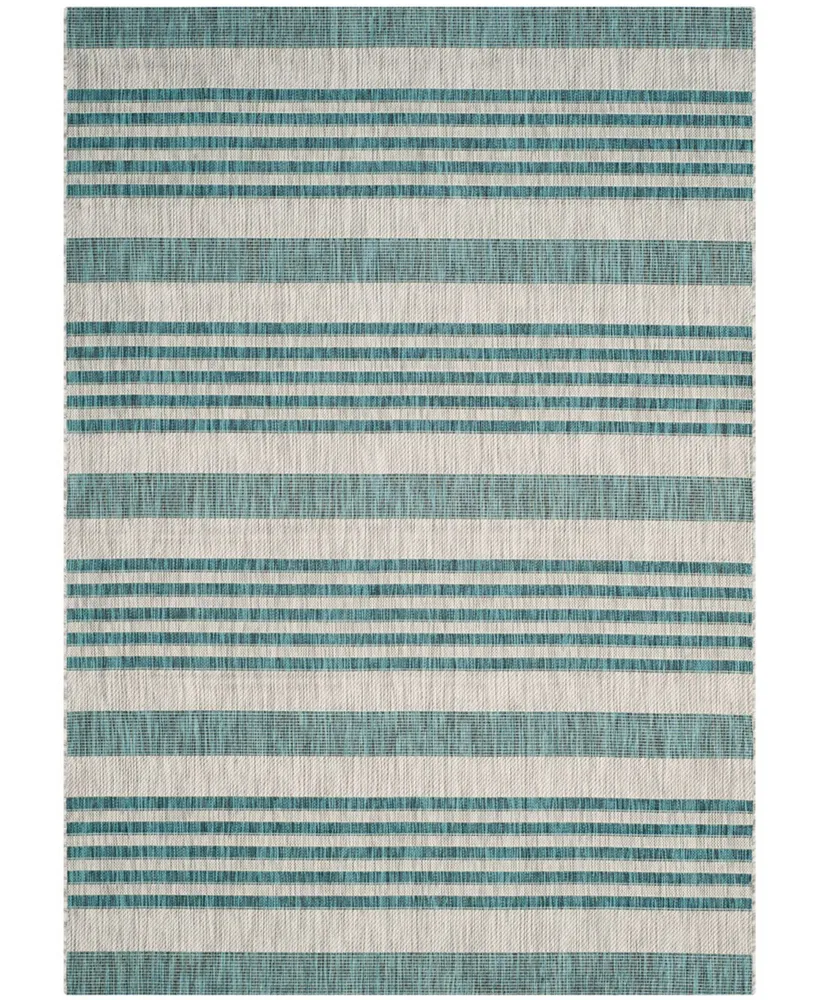 Safavieh Courtyard CY8062 Gray and Blue 6'7" x 6'7" Square Outdoor Area Rug