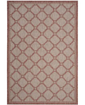Safavieh Courtyard CY8474 Red and Beige 6'7" x 9'6" Sisal Weave Outdoor Area Rug