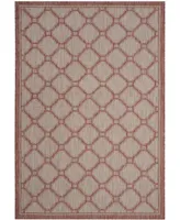 Safavieh Courtyard CY8474 Red and Beige 6'7" x 9'6" Sisal Weave Outdoor Area Rug