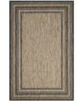 Safavieh Courtyard CY8475 Natural and Black 5'3" x 7'7" Outdoor Area Rug