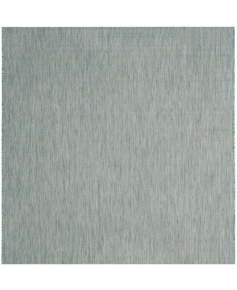 Safavieh Courtyard CY8022 Aqua and Gray 6'7" x 6'7" Sisal Weave Square Outdoor Area Rug