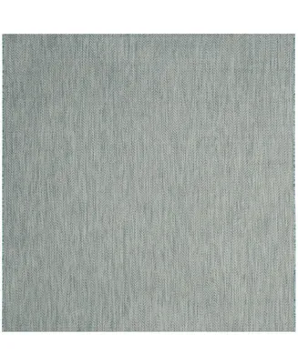 Safavieh Courtyard CY8022 Aqua and Gray 6'7" x 6'7" Sisal Weave Square Outdoor Area Rug