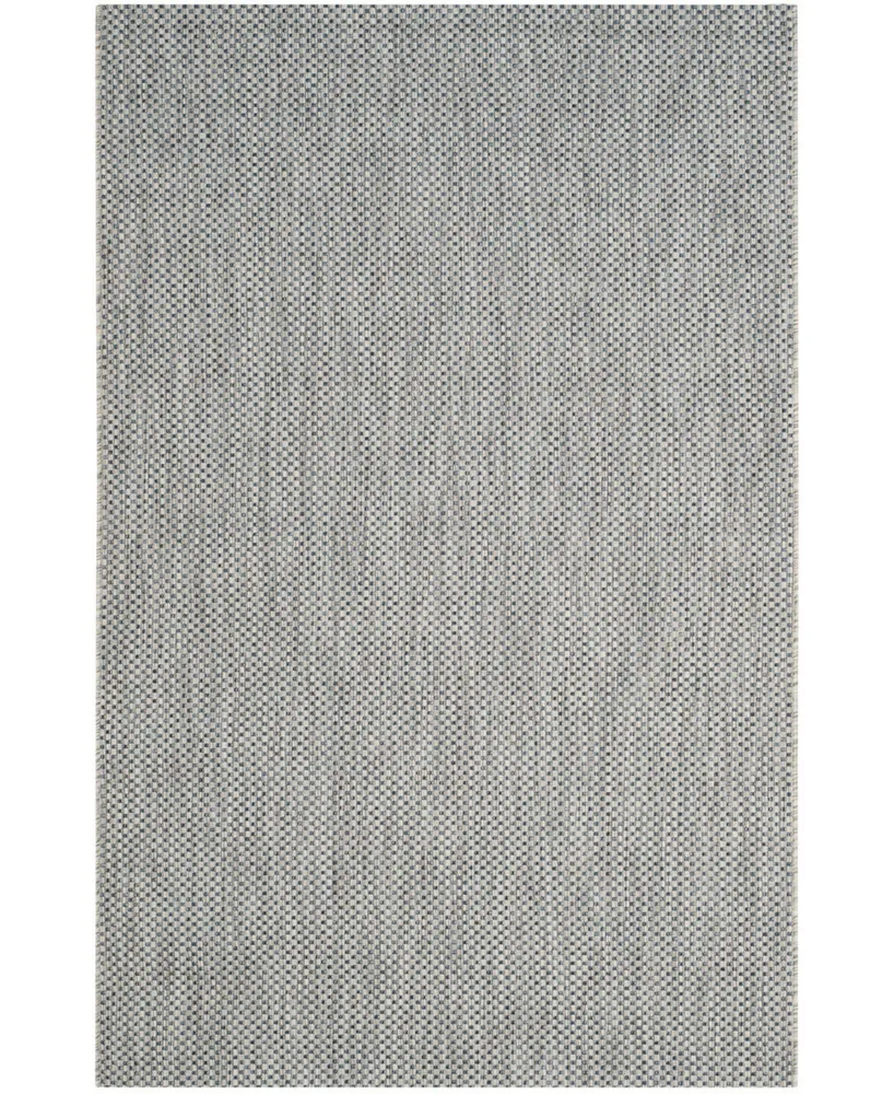 Safavieh Courtyard CY8521 Gray and Navy 4' x 5'7" Outdoor Area Rug