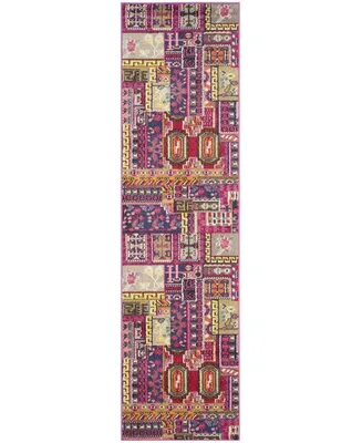 Safavieh Monaco MNC212 Pink and Multi 2'2" x 12' Runner Area Rug