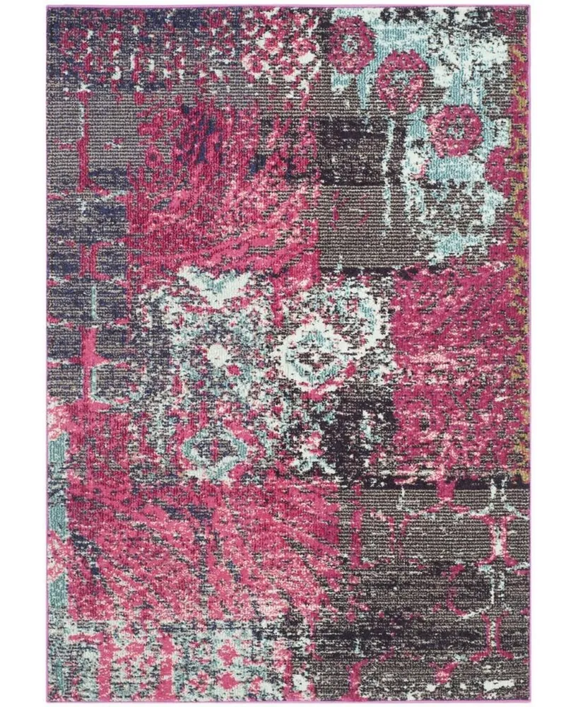 Safavieh Monaco MNC210 Pink and Multi 3' x 5' Area Rug