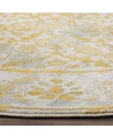 Safavieh Evoke EVK242 Ivory and Gold 6'7" x 6'7" Round Area Rug