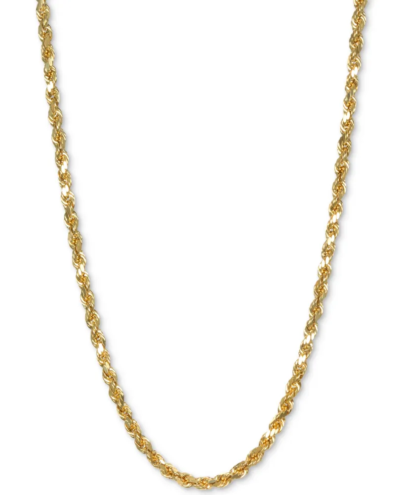 Italian Gold Forza Rope Chain 30" Necklace (2-3/4mm) in 14k Gold