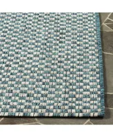 Safavieh Courtyard CY8653 Turquoise and Light Gray 6'7" x 9'6" Sisal Weave Outdoor Area Rug