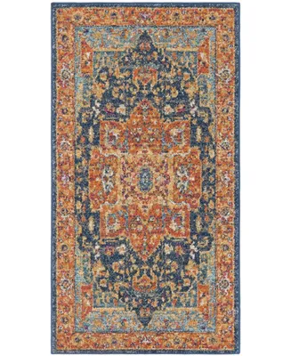 Safavieh Evoke EVK275 Blue and Orange 3' x 5' Area Rug