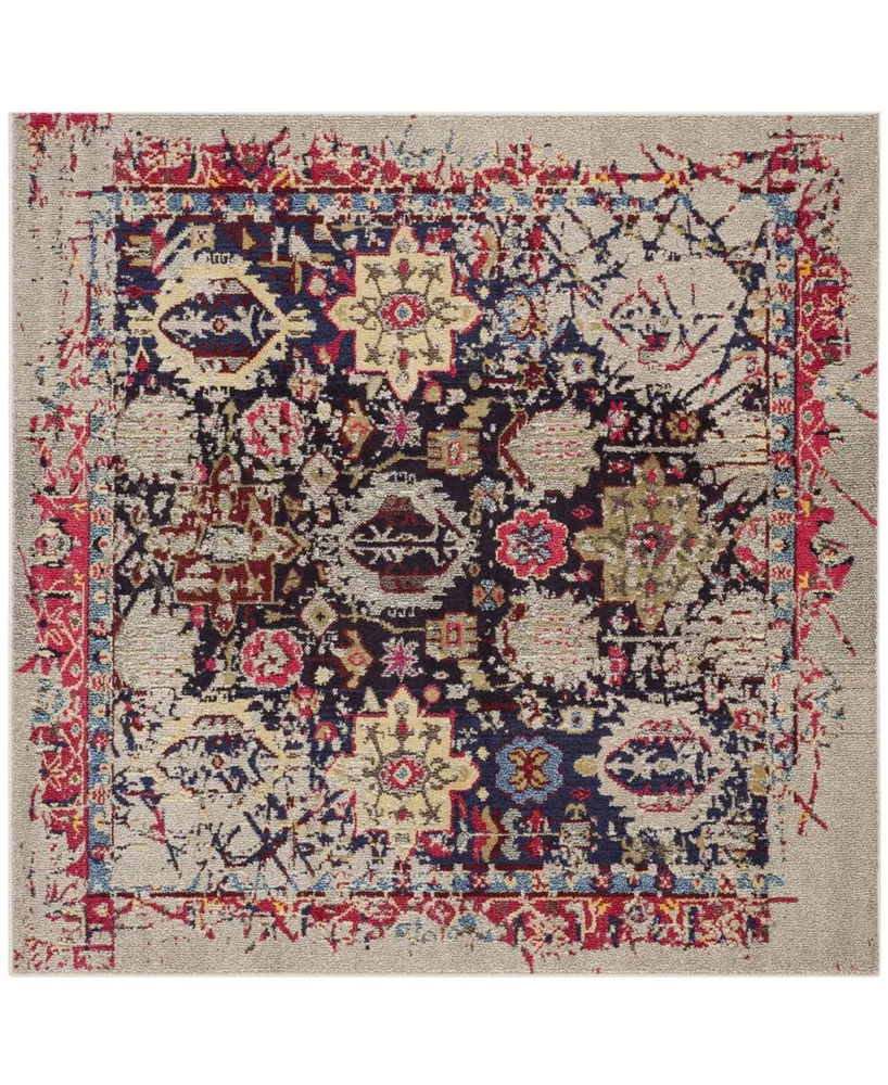 Safavieh Monaco MNC206 Gray and Multi 5' x 5' Square Area Rug