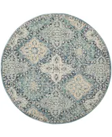 Safavieh Evoke EVK274 Light Blue and Ivory 5'1" x 5'1" Round Area Rug