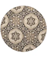 Safavieh Lyndhurst LNH341 Light Gray and Beige 8' x 8' Round Area Rug