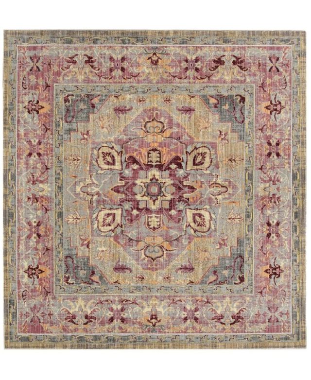 Safavieh Claremont CLR664 Grape and Blue 6'7" x 6'7" Square Area Rug