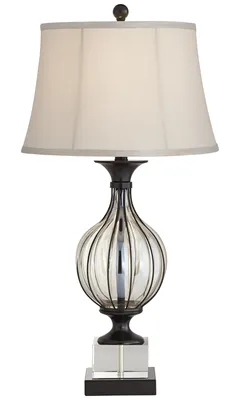 Pacific Coast Caged Clear Glass and Bronze Table Lamp