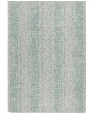 Safavieh Courtyard CY8736 Light Gray and Aqua 2'7" x 5' Sisal Weave Outdoor Area Rug